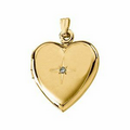 14K Yellow .02 CTW Diamond Heart Hinged Locket Pendant
